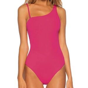 Becca Fine Line Asymmetrical One Piece Swimsuit L/G Raspberry